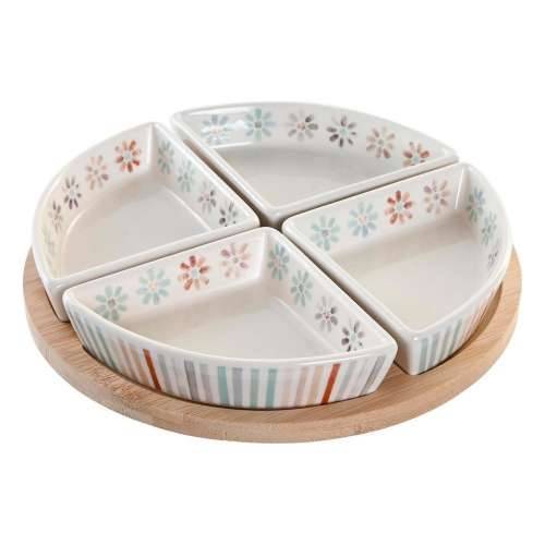 Pladanj za aperitive DKD Home Decor 21,5 x 21,5 x 1 cm Pisana Gres Keramika Cijena