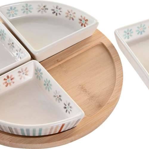 Pladanj za aperitive DKD Home Decor 21,5 x 21,5 x 1 cm Pisana Gres Keramika Cijena