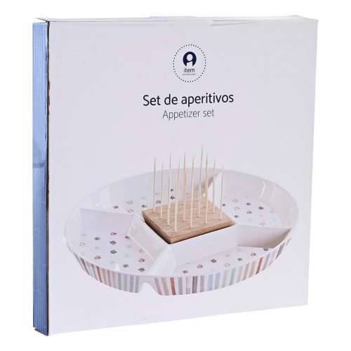 Pladanj za aperitive DKD Home Decor 23,5 x 23,5 x 3 cm Pisana Gres Keramika Cijena