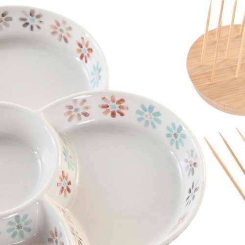 Pladanj za aperitive DKD Home Decor Pisana 22 x 22 x 3 cm Gres Keramika Cijena