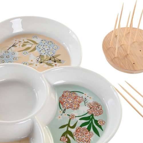 Pladanj za aperitive DKD Home Decor Zelena 22 x 22 x 3 cm Gres Keramika Cijena