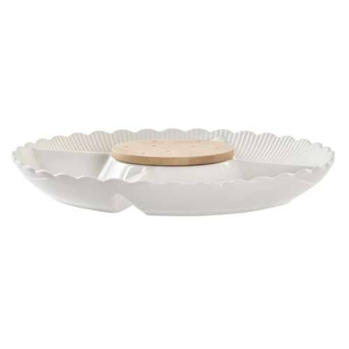Pladanj za aperitive DKD Home Decor 25,5 x 25,5 x 3 cm Prirodno Porculan Bijela Cijena