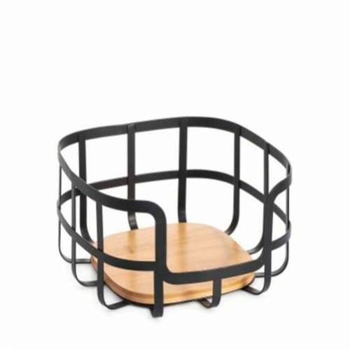 Posuda za Voće DKD Home Decor 24 x 24 x 12,7 cm Prirodno Crna Čelik Cijena