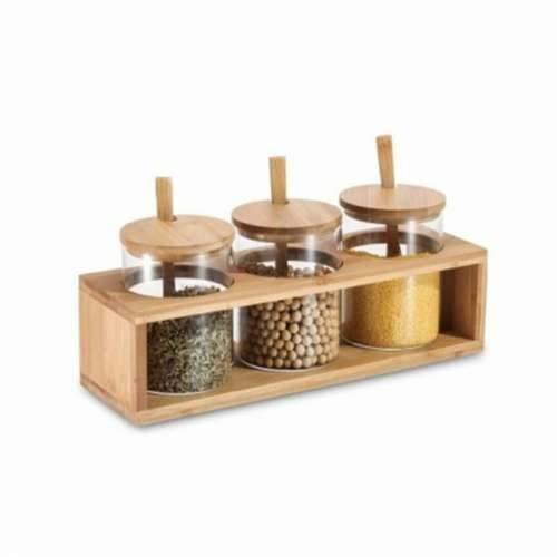 3 Tube DKD Home Decor 31 x 11 x 10,5 cm Prirodno Bambus Borosilikatno staklo Cijena