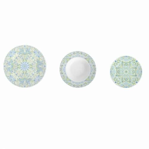 Set Posuđa DKD Home Decor Porculan Plava Zelena 18 Dijelovi Cijena