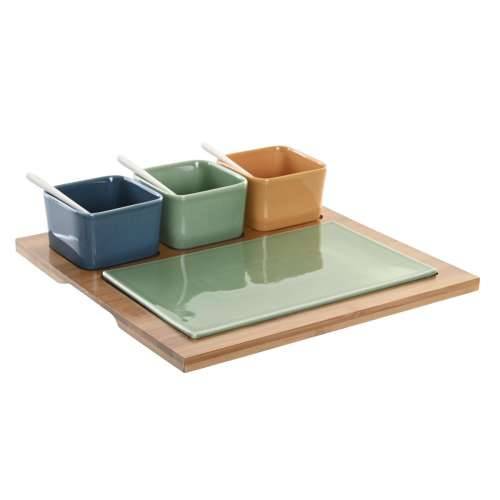 Set za Predjelo DKD Home Decor Porculan Pisana Bambus 8 Dijelovi (30 x 30 x 6 cm) Cijena