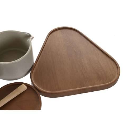 Zdjela za Šećer DKD Home Decor 19,5 x 18,5 x 7 cm Bež Smeđa Kaučukovac 4 Dijelovi Cijena