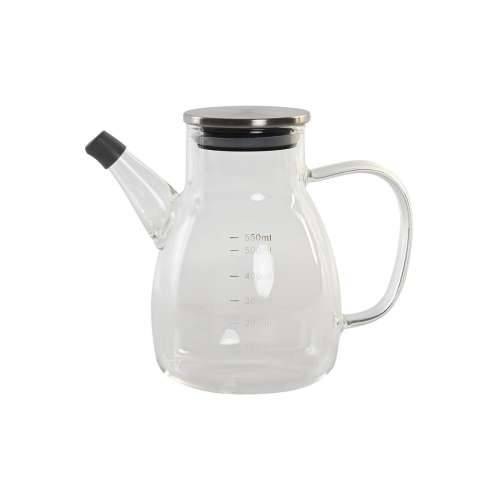 Boca za Ulje DKD Home Decor 17 x 10 x 15,5 cm Srebrna Nehrđajući Čelik 550 ml Borosilikatno staklo Cijena