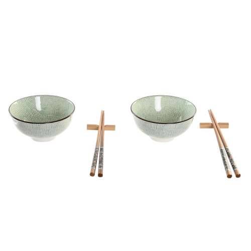 Set za sushi DKD Home Decor 30 x 21 x 7 cm Zelena Nebesko plava Gres Keramika Orijentalno (6 Dijelovi) Cijena