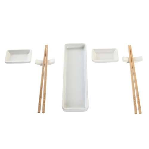 Set za sushi DKD Home Decor 24 x 7 x 2 cm Prirodno Bijela Gres Keramika Orijentalno Cijena