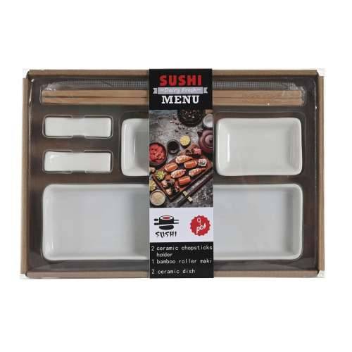 Set za sushi DKD Home Decor 24 x 7 x 2 cm Prirodno Bijela Gres Keramika Orijentalno Cijena