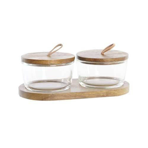 2 Tube DKD Home Decor 20,5 x 10,5 x 7 cm Kristal Smeđa Providan Drvo akacije 240 ml Cijena