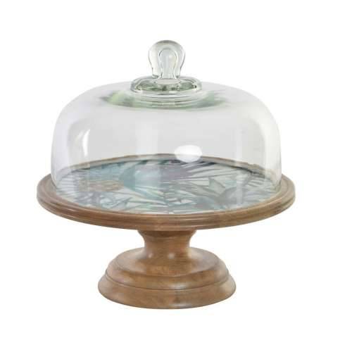 Pladanj za aperitive DKD Home Decor Pisana Prirodno Kristal Drvo Manga moderan 30 x 30 x 33 cm Cijena