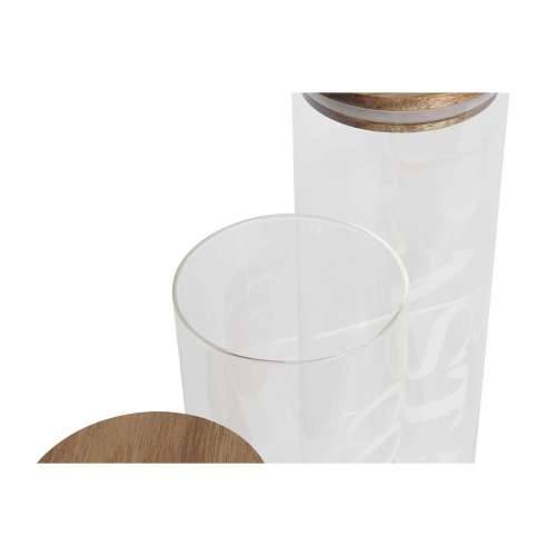 3 Tube DKD Home Decor 10,2 x 10,2 x 27,7 cm Prirodno Providan Drvo akacije Slova Borosilikatno staklo Cijena