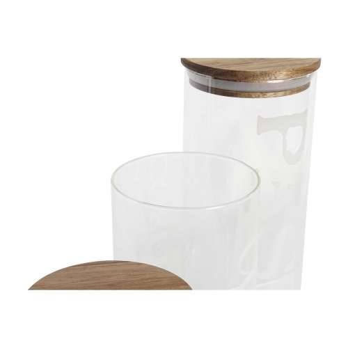 3 Tube DKD Home Decor 10,2 x 10,2 x 27,7 cm Prirodno Providan Drvo akacije Slova Borosilikatno staklo Cijena
