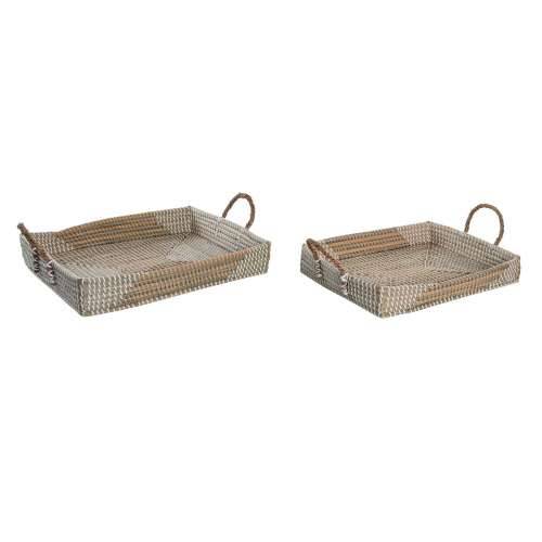 Set pladnjeva DKD Home Decor Rumena Prirodno 48 x 38 x 15 cm 52 x 38 x 15 cm (2 kom.) Cijena