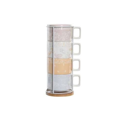 Set Šalica za Kavu DKD Home Decor Rumena Plava Bijela Crvena Metal Bambus Dolomite 260 ml Cijena