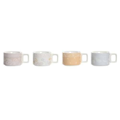 Set Šalica za Kavu DKD Home Decor Rumena Plava Bijela Crvena Metal Bambus Dolomite 260 ml Cijena