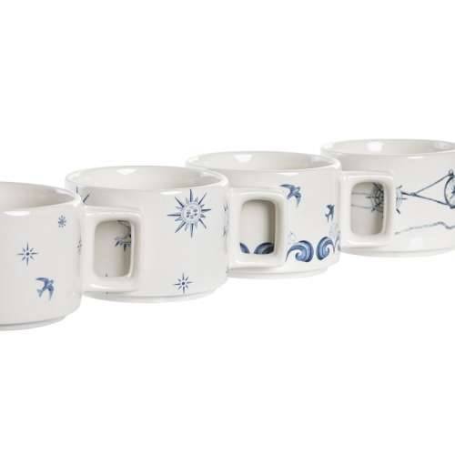 Set Šalica za Kavu DKD Home Decor Plava Bijela Metal Dolomite 260 ml Cijena