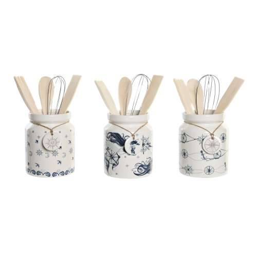 Posuda za Kuhinjski Pribor DKD Home Decor Metal Dolomite Drvo MDF 12 x 12 x 25 cm (3 kom.) Cijena
