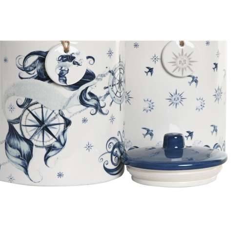 Čamac DKD Home Decor Plava 15 x 15 x 21 cm Bijela Dolomite (2 kom.) Cijena