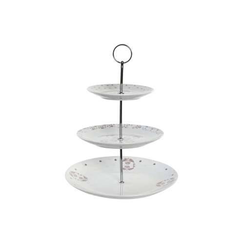 Posuda za Voće DKD Home Decor 27 x 27 x 34 cm Porculan Roza Metal Bijela Cijena