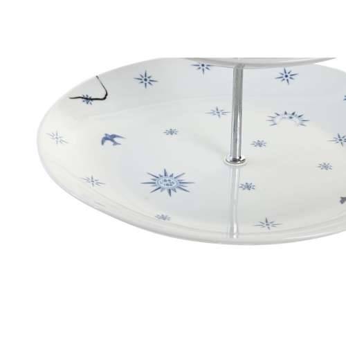 Posuda za Voće DKD Home Decor 27 x 27 x 34 cm Porculan Plava Metal Bijela Cijena