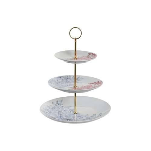 Posuda za Voće DKD Home Decor 27 x 27 x 34 cm Porculan Plava Metal Fuksija Bijela Cijena