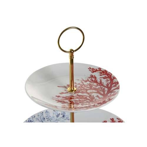 Posuda za Voće DKD Home Decor 27 x 27 x 34 cm Porculan Plava Metal Fuksija Bijela Cijena