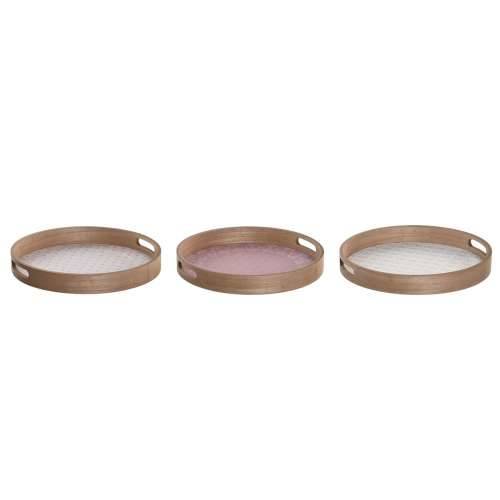 Pladanj za aperitive DKD Home Decor Scandi Roza Bijela 35 x 35 x 5 cm Drvo MDF (3 kom.) Cijena