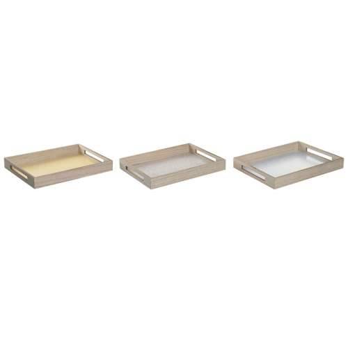 Pladanj za aperitive DKD Home Decor Plava Roza Rumena 3 Dijelovi Drvo MDF 40 x 30 x 5 cm Shabby Chic Cijena
