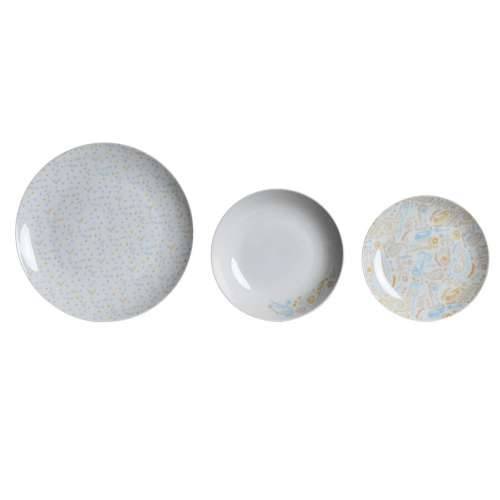 Set Posuđa DKD Home Decor Porculan Plava Roza Bijela 27 x 27 x 3 cm 18 Dijelovi Cijena