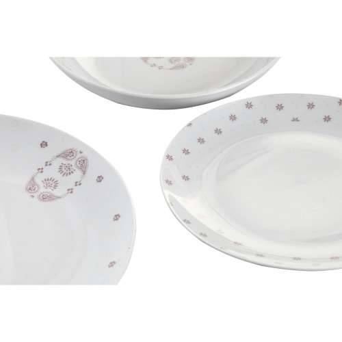 Set Posuđa DKD Home Decor Porculan Roza Bijela 27 x 27 x 3 cm 18 Dijelovi Cijena