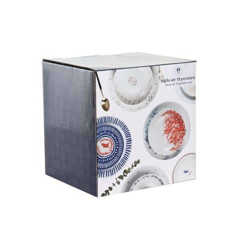 Set Posuđa DKD Home Decor Porculan Roza Bijela 27 x 27 x 3 cm 18 Dijelovi Cijena