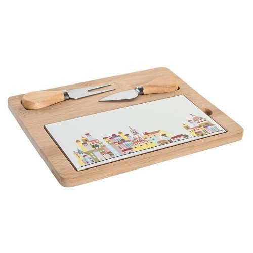 Set za Predjelo DKD Home Decor 24,5 x 20 x 1,2 cm Crvena Bijela Pisana Gres Keramika Cottage Kuće Cijena