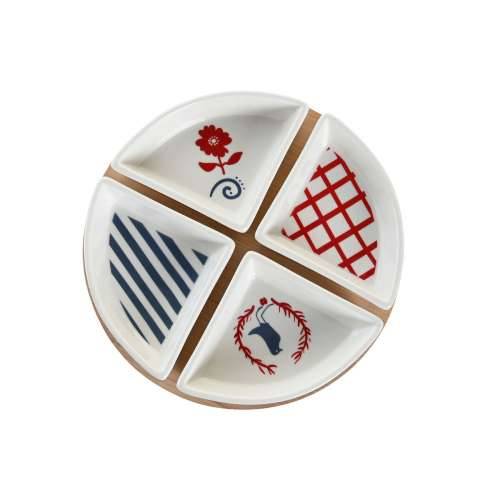 Set za Predjelo DKD Home Decor 21,5 x 21,5 x 1 cm Crvena Plava Bijela Gres Keramika Mediteran Kuće Cijena