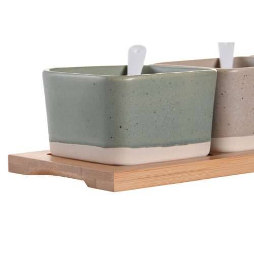 Set za Predjelo DKD Home Decor 29 x 11,5 x 1,5 cm Porculan Pisana Bambus Skandinavski Cijena