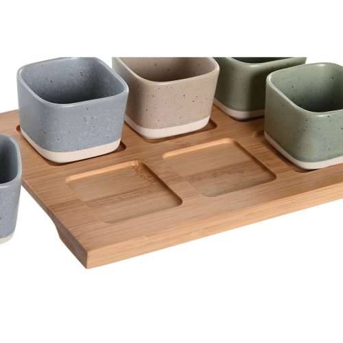 Set za Predjelo DKD Home Decor 21,6 x 15 x 1,5 cm Porculan Pisana Bambus Skandinavski Cijena