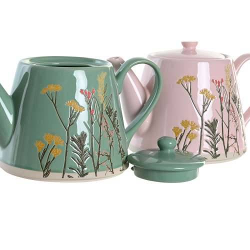 Čajnik DKD Home Decor Roza Zelena Gres Keramika (2 kom.) Cijena