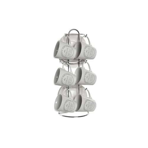 Set Šalica s Tanjurićima DKD Home Decor Bijela Metal Gres Keramika 90 ml 8 x 6 x 6 cm 11 x 11 x 2 cm Cijena