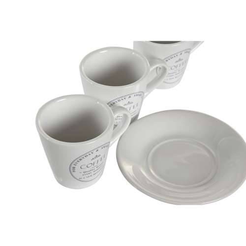 Set Šalica s Tanjurićima DKD Home Decor Bijela Metal Gres Keramika 90 ml 8 x 6 x 6 cm 11 x 11 x 2 cm Cijena