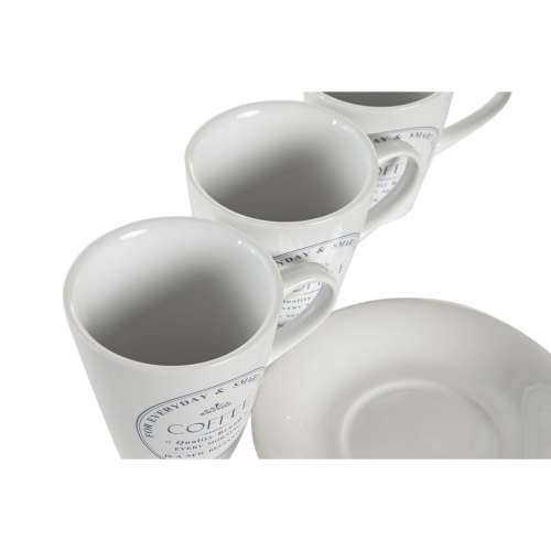 Set Šalica s Tanjurićima DKD Home Decor Bijela Metal Gres Keramika 180 ml 12 x 12 x 2 cm Cijena
