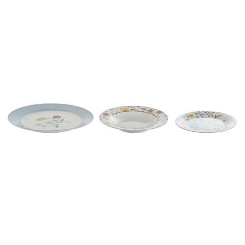 Posuđe za jelo DKD Home Decor Plava Bijela Porculan Cvjetni 27 x 27 x 3 cm 18 Dijelovi Cijena
