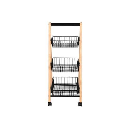 Posuda za Voće Home ESPRIT Crna Prirodno Čelik Borovina 48 x 32 x 79 cm Cijena