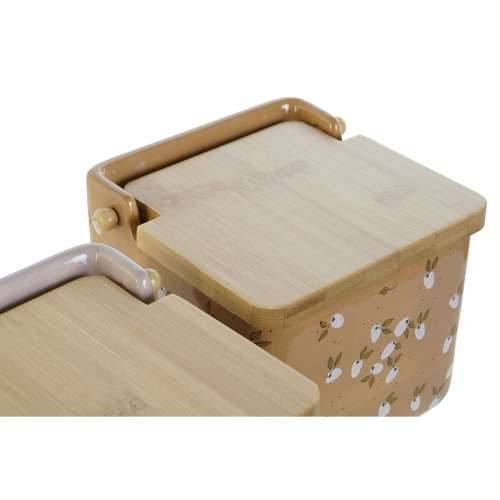 Soljenka s Poklopcem DKD Home Decor Zelena Roza Horčica Lila Bambus 750 ml 14 x 12,5 x 12 cm (4 kom.) Cijena
