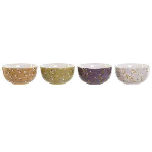 Zdjela DKD Home Decor Zelena Roza Horčica Lila Dolomite Shabby Chic 600 ml 14 x 14 x 7 cm (4 kom.) Cijena