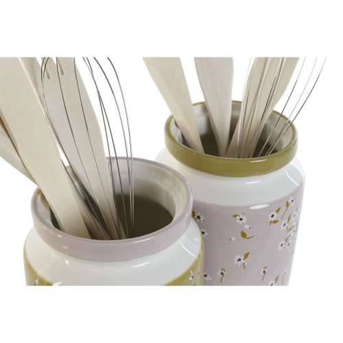 Posuda za Kuhinjski Pribor DKD Home Decor Metal Dolomite Drvo MDF 12 x 12 x 25 cm (2 kom.) Cijena