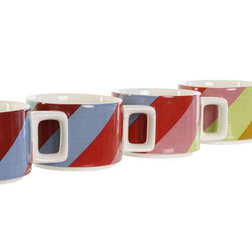 Set Šalica za Kavu DKD Home Decor Bijela Pisana Svijetlo smeđi Metal Bambus Dolomite 260 ml Cijena