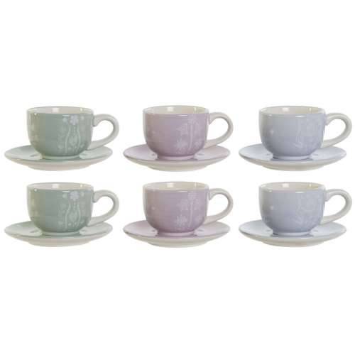 Set za Kavu DKD Home Decor Plava Bijela Zelena Lila Metal Dolomite 180 ml Cijena