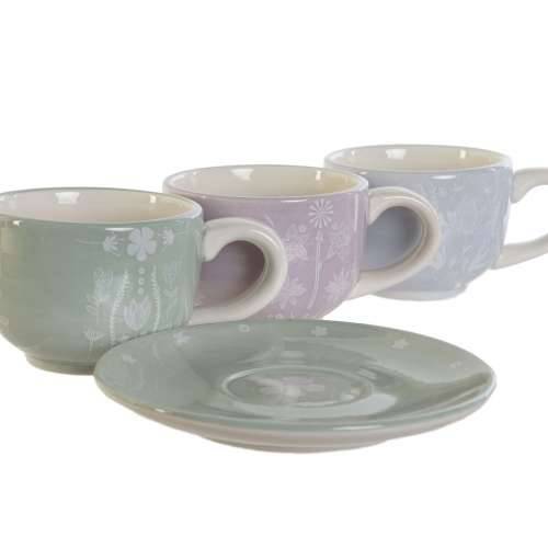 Set za Kavu DKD Home Decor Plava Bijela Zelena Lila Metal Dolomite 180 ml Cijena